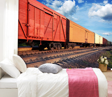 3D Freight Train 152 Vehicle Wall Murals