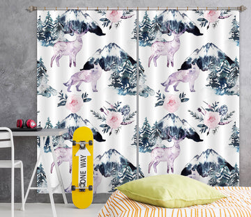 3D Flower Wolf 235 Uta Naumann Curtain Curtains Drapes