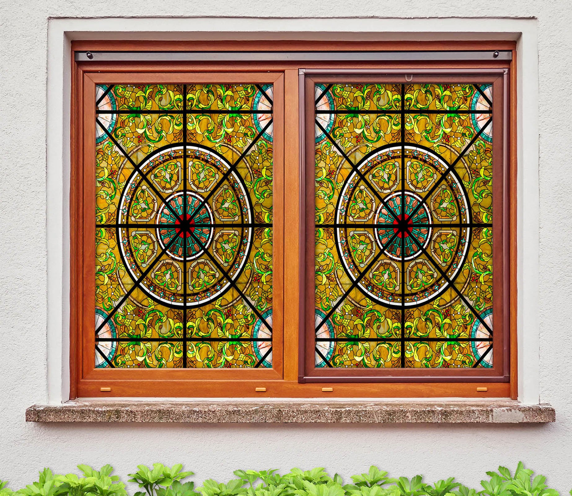 3D Circle Pattern 189 Window Film Print Sticker Cling Stained Glass UV Block