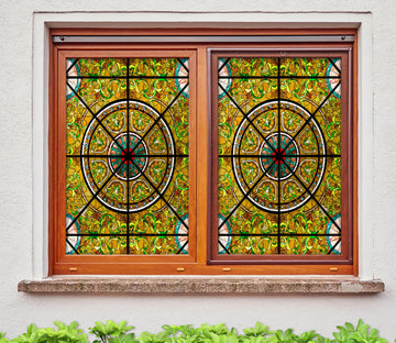 3D Circle Pattern 189 Window Film Print Sticker Cling Stained Glass UV Block