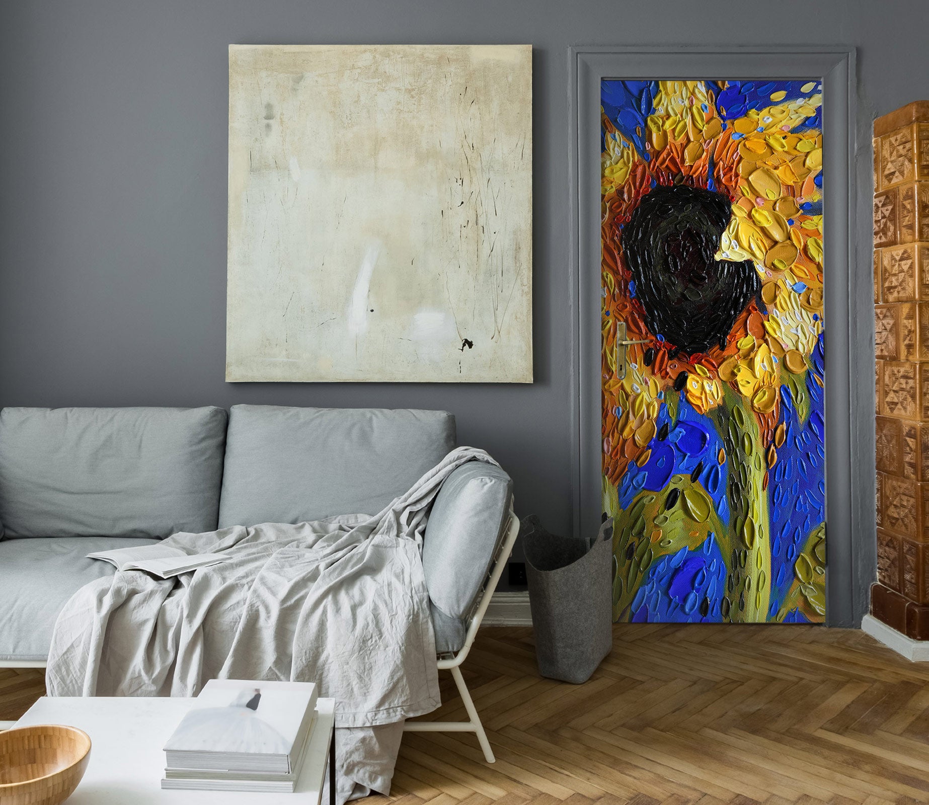 3D Sunflower 112199 Dena Tollefson Door Mural