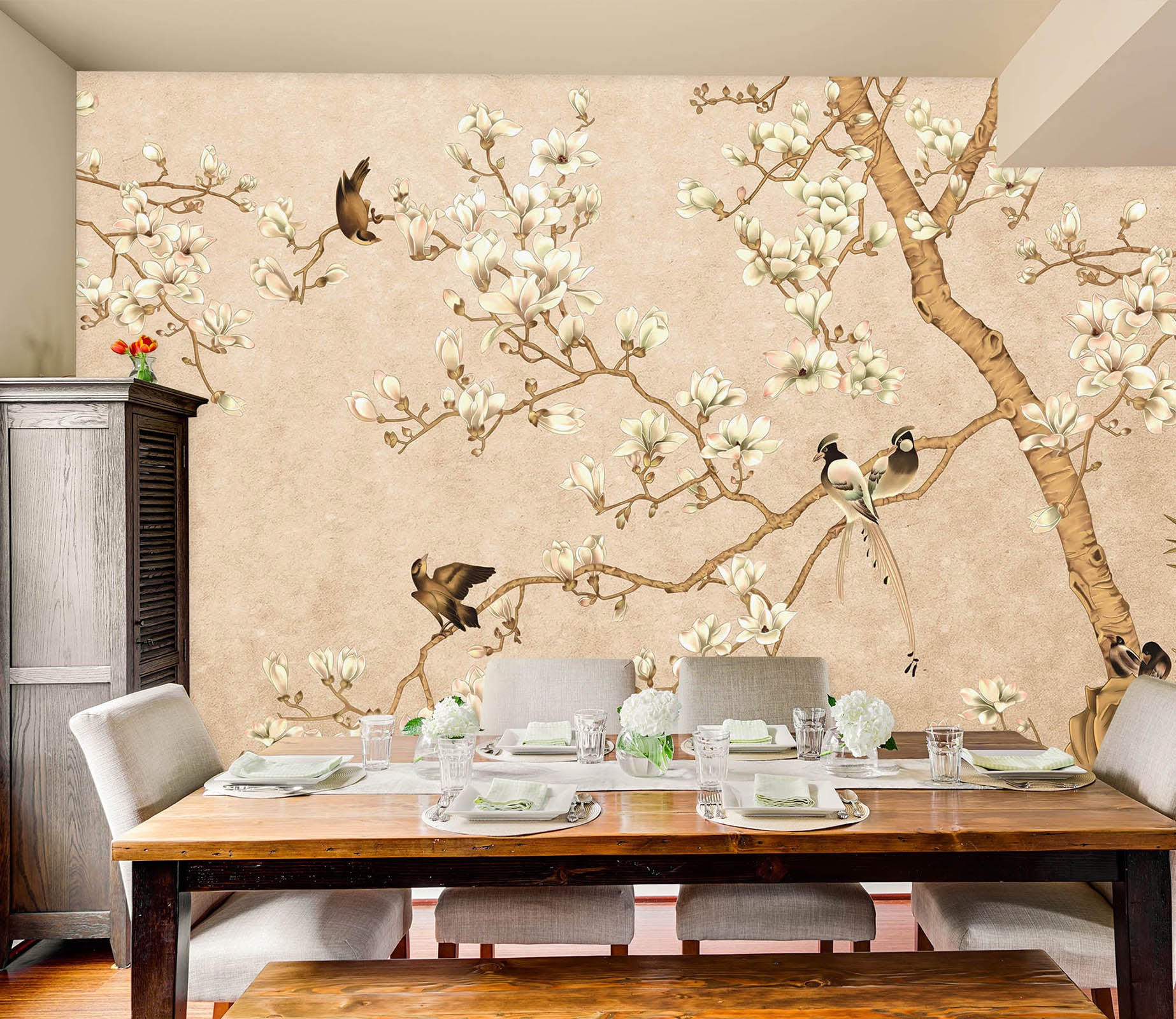 3D Flower Bird 1437 Wall Murals