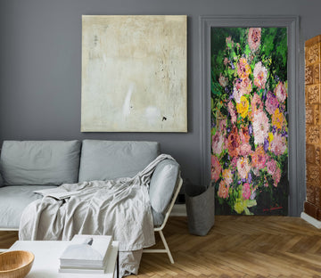 3D Color Flower Oil Painting Pattern 93219 Allan P. Friedlander Door Mural