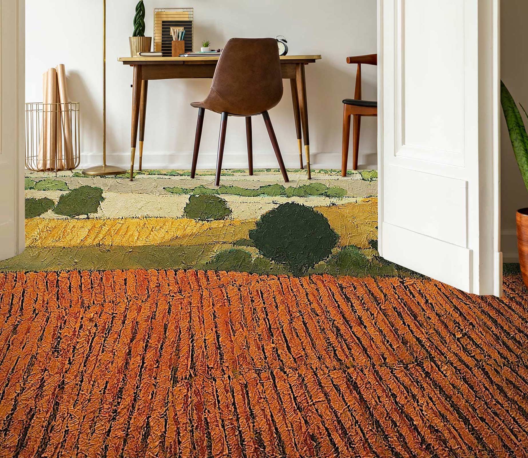 3D Field Tree Painting 9522 Allan P. Friedlander Floor Mural  Wallpaper Murals Self-Adhesive Removable Print Epoxy