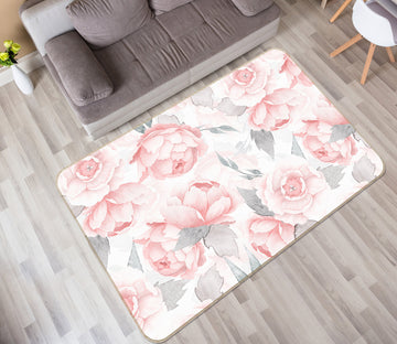 3D Pink Peony 103 Uta Naumann Rug Non Slip Rug Mat