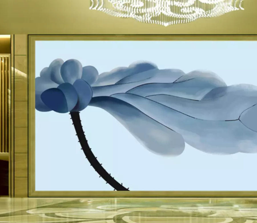 3D Black Lotus Leaf 2207 Wall Murals