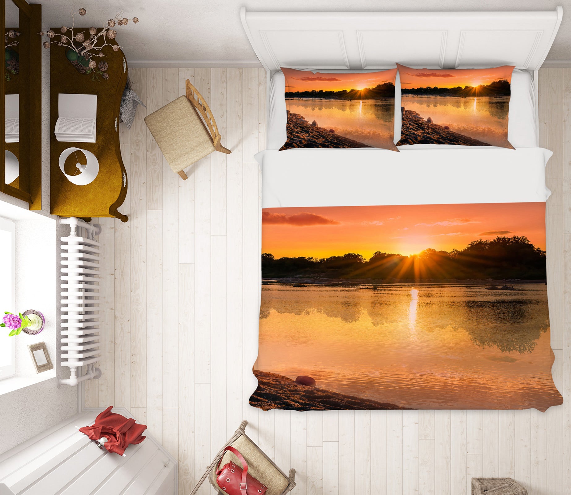 3D Lake Sunlight 8534 Beth Sheridan Bedding Bed Pillowcases Quilt