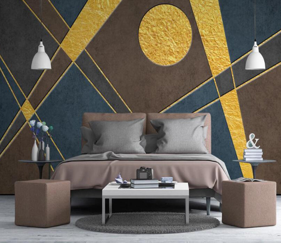 3D Golden Circle 676 Wall Murals