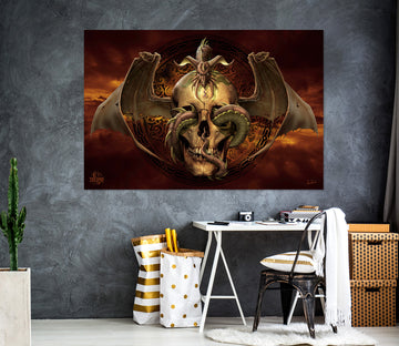3D Skull Dragon 5100 Tom Wood Wall Sticker
