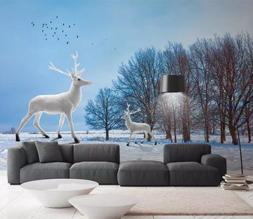 3D Snow Fawn 650 Wall Murals Wallpaper AJ Wallpaper 2 