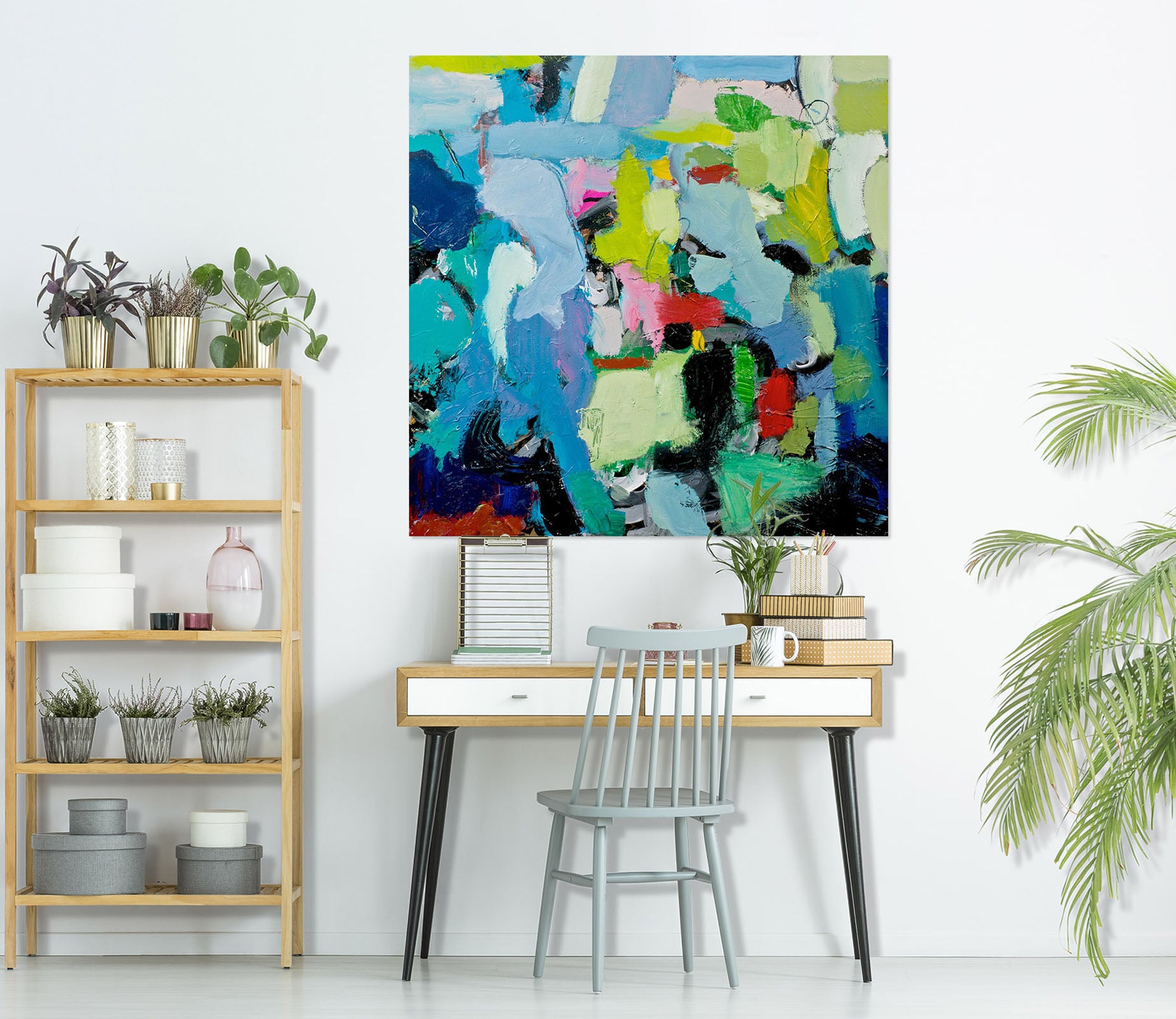 3D Blue Flowers 180 Allan P. Friedlander Wall Sticker