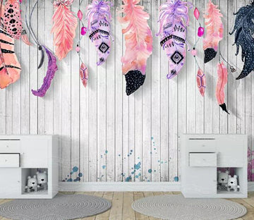 3D Colored Feather WG03 Wall Murals Wallpaper AJ Wallpaper 2 