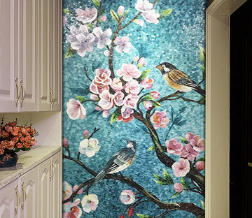 3D Plum Magpie WC839 Wall Murals