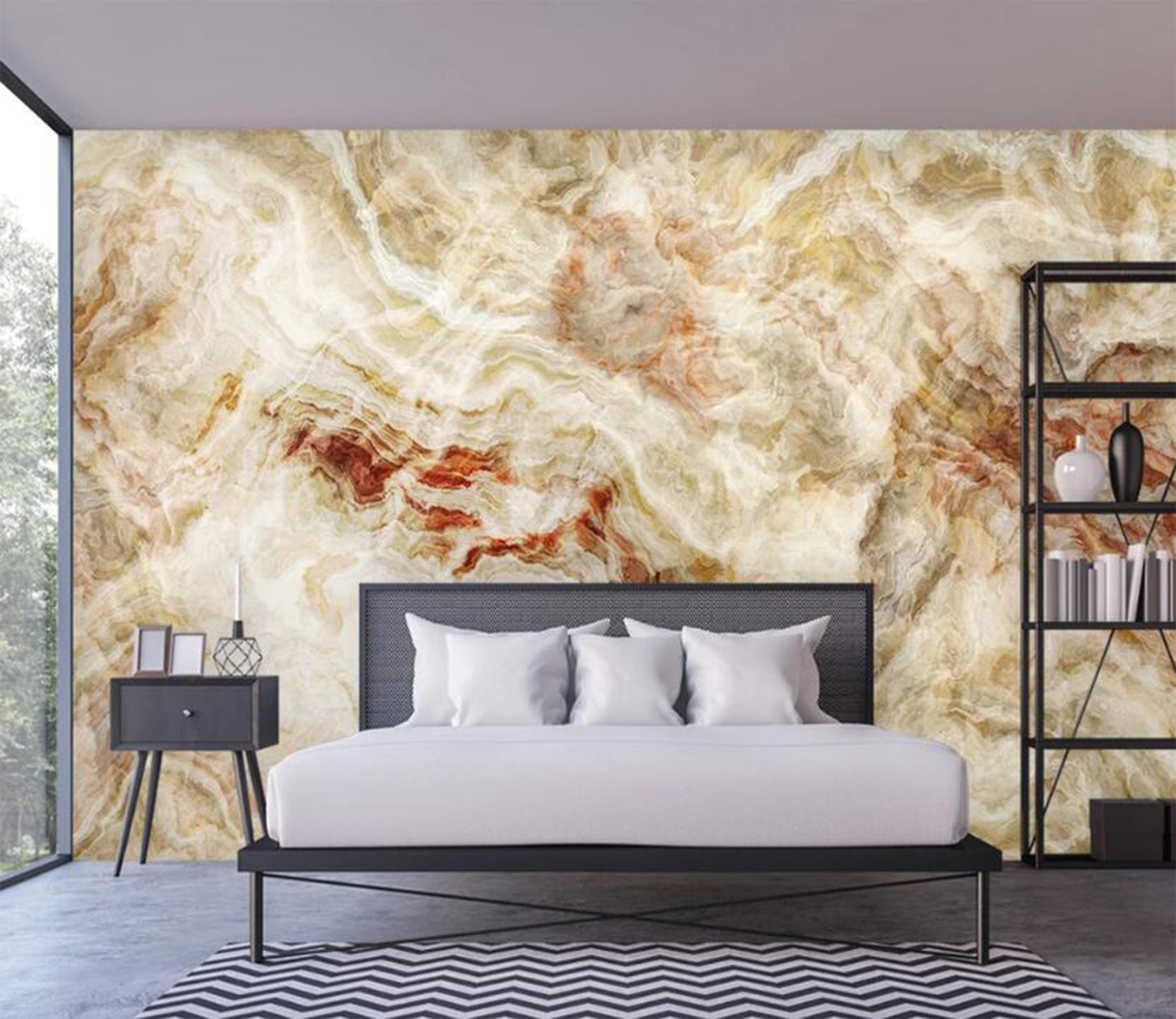 3D Dark Yellow Hazy Thick 2291 Wall Murals