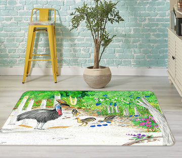 3D Forest Animals 1053 Michael Sewell Rug Non Slip Rug Mat