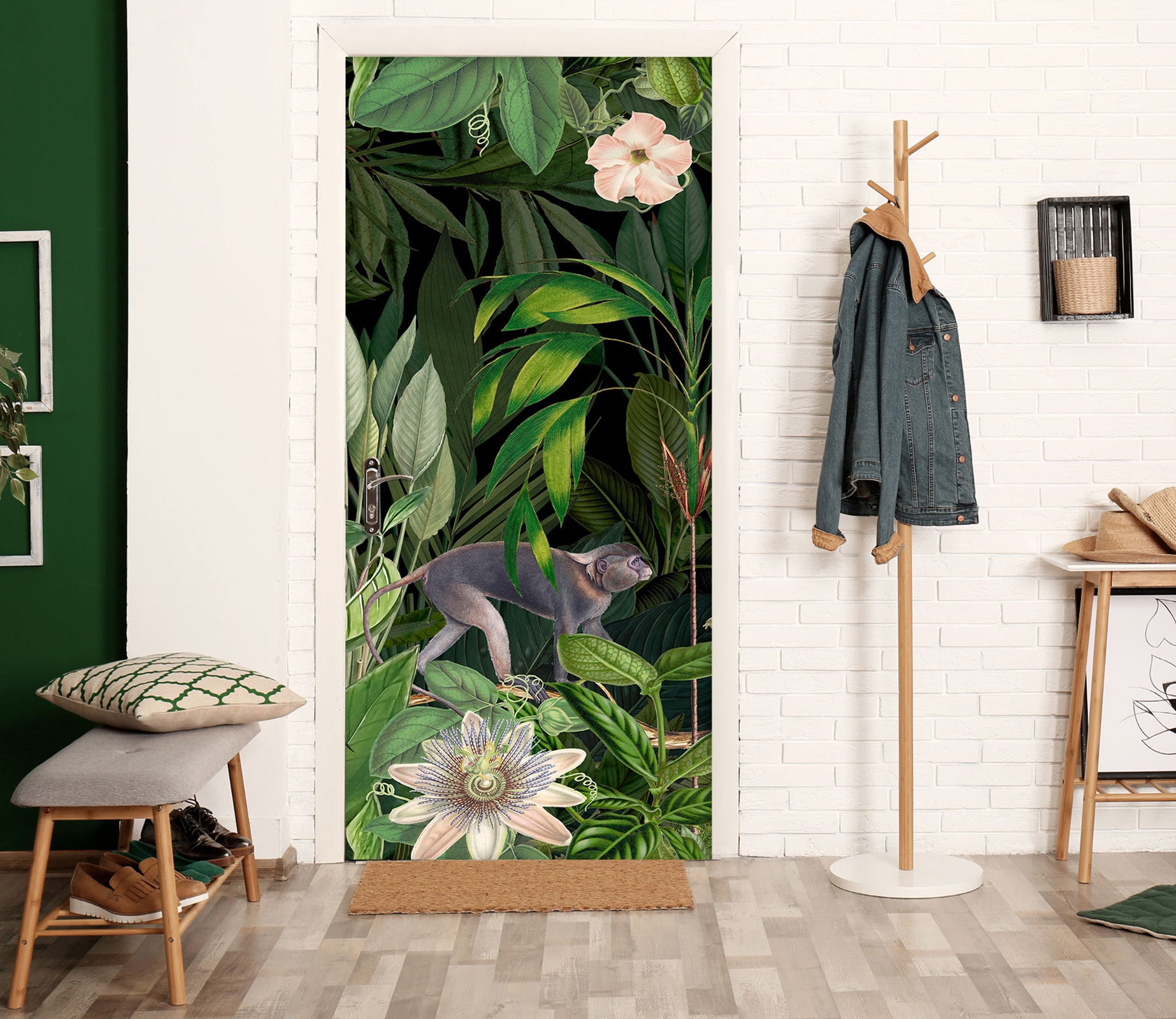 3D Monkey Jungle 11929 Andrea Haase Door Mural