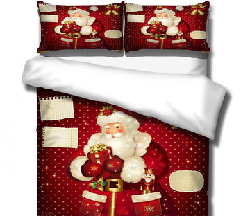 3D Santa Claus 32124 Christmas Quilt Duvet Cover Xmas Bed Pillowcases