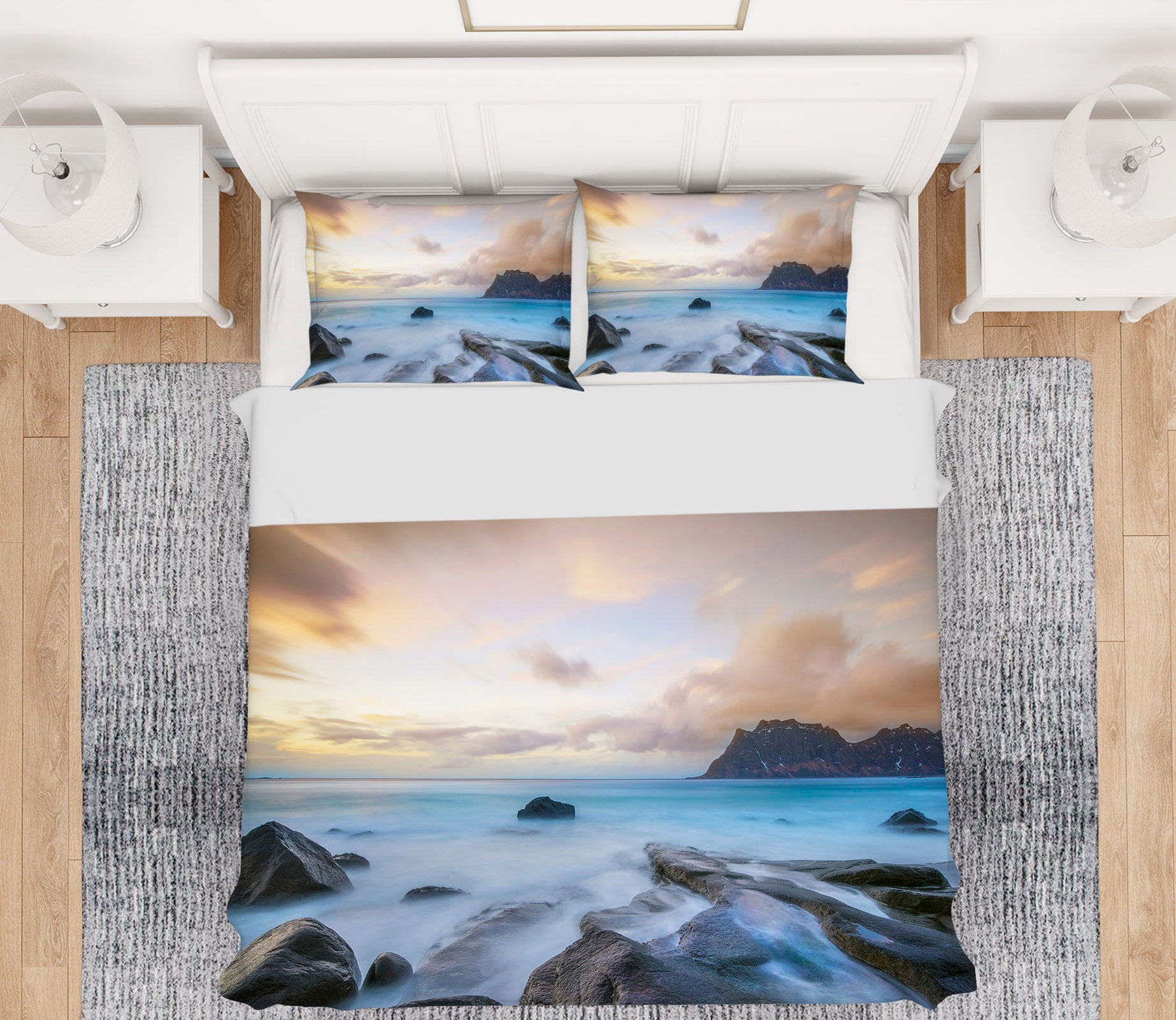 3D Sunset Waves 092 Marco Carmassi Bedding Bed Pillowcases Quilt
