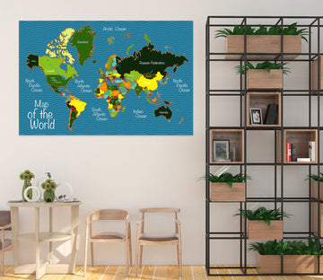 3D Rich Land 274 World Map Wall Sticker
