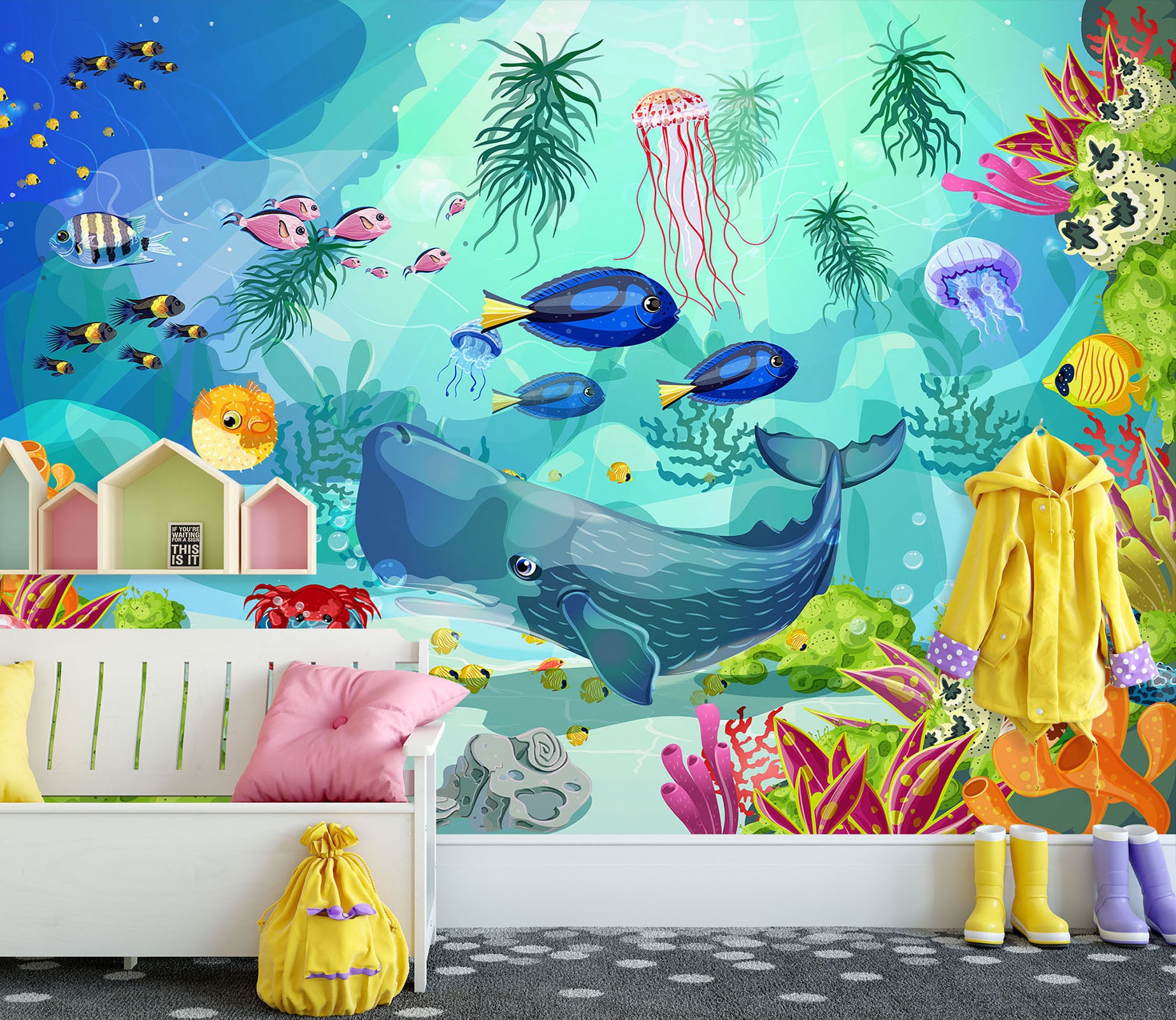 3D Underwater Animal Whale 57062 Wall Murals