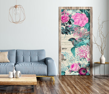 3D Bird Flower Bush 11886 Andrea Haase Door Mural