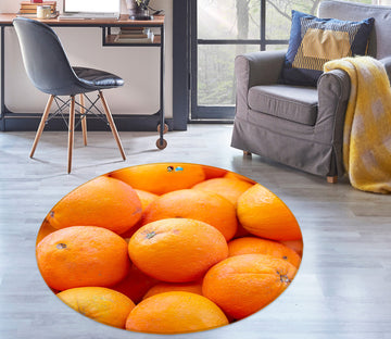 3D Fresh Fruit Orange 7554 Assaf Frank Rug Round Non Slip Rug Mat