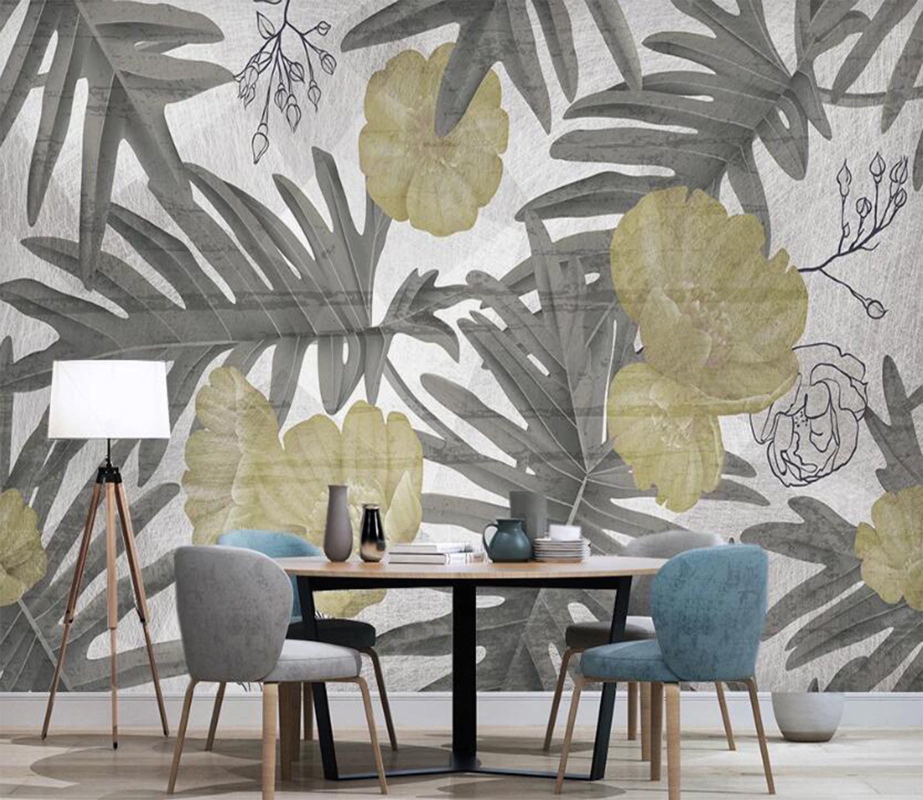 3D Faded Leaves 2444 Wall Murals
