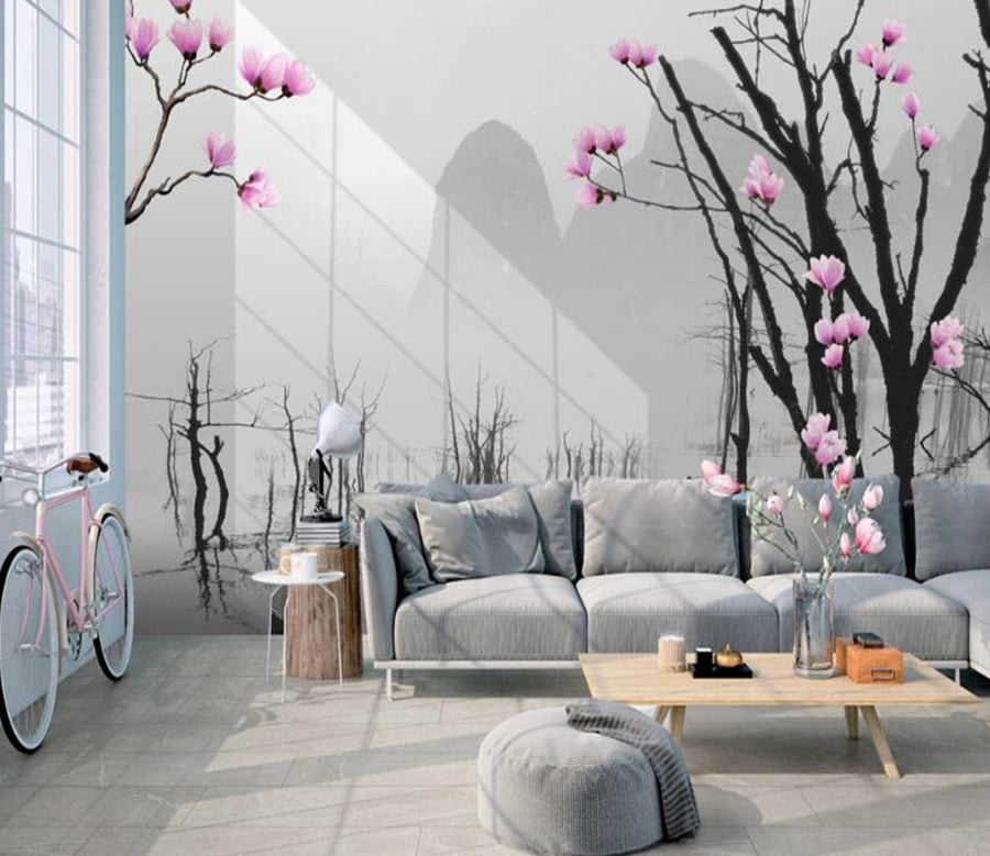 3D Branch Flowers 506 Wall Murals