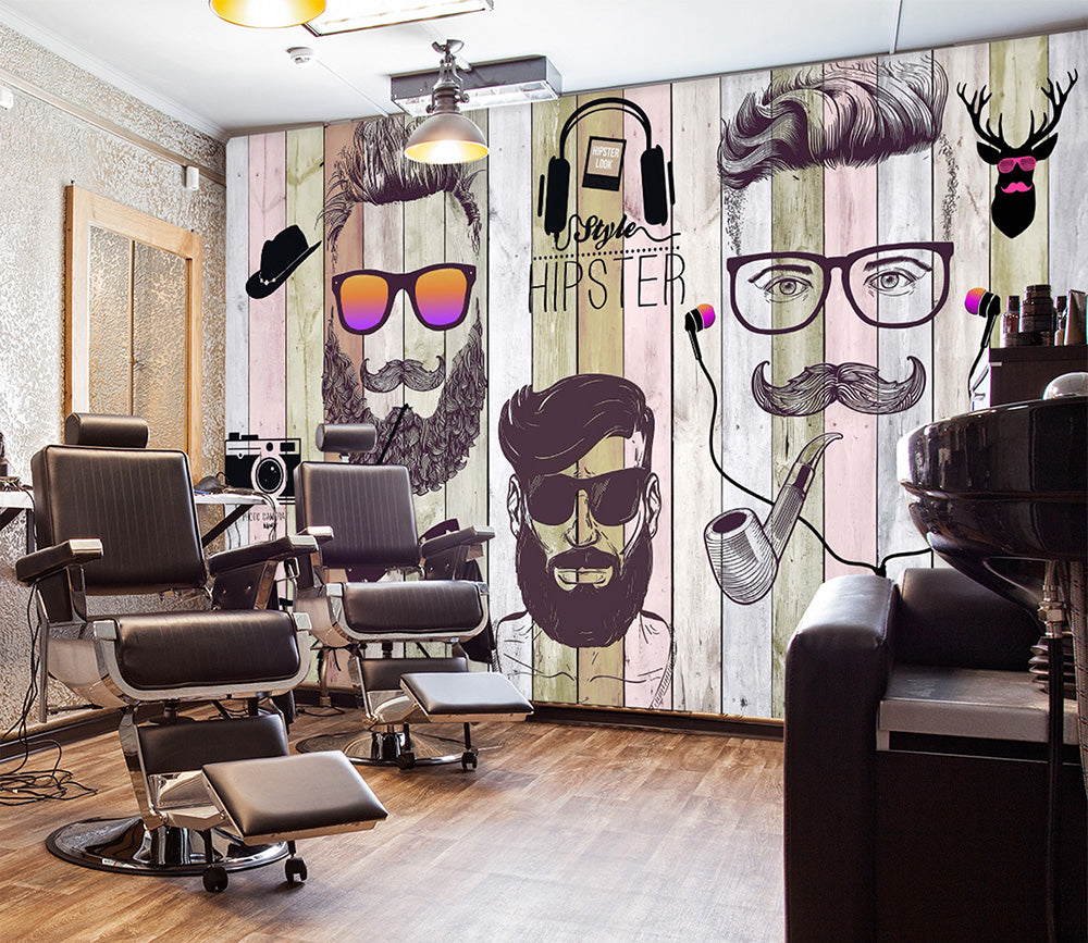 3D Cute Hairdresser 1433 Barber Shop Wall Murals