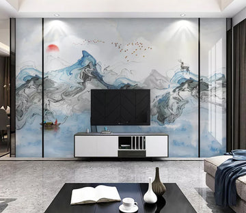 3D Wavy Mountain WC2131 Wall Murals