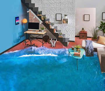 3D Comfortable Blue Sea 107 Floor Mural  Wallpaper Murals Rug & Mat Print Epoxy waterproof bath floor
