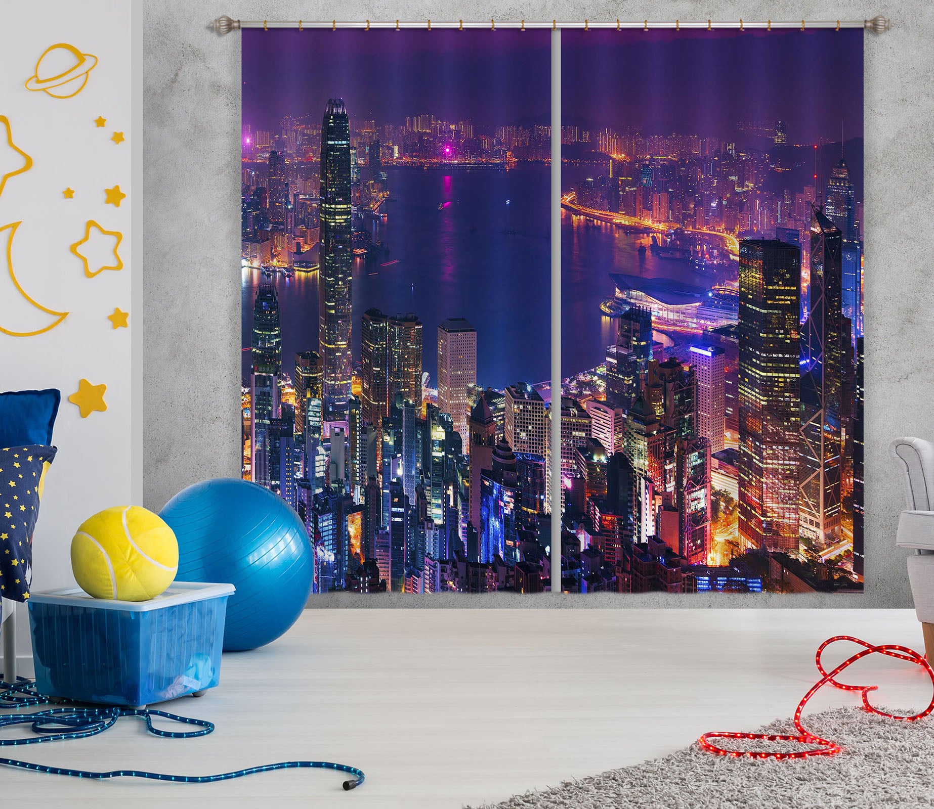 3D City Lights 180 Marco Carmassi Curtain Curtains Drapes