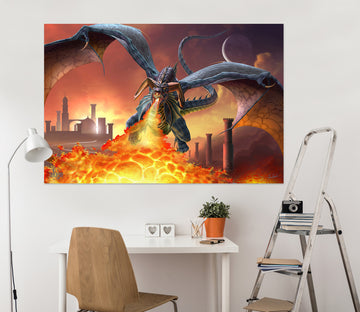 3D Flame Dragon 5101 Tom Wood Wall Sticker