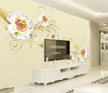 3D Yellow Flower WC80 Wall Murals Wallpaper AJ Wallpaper 2 