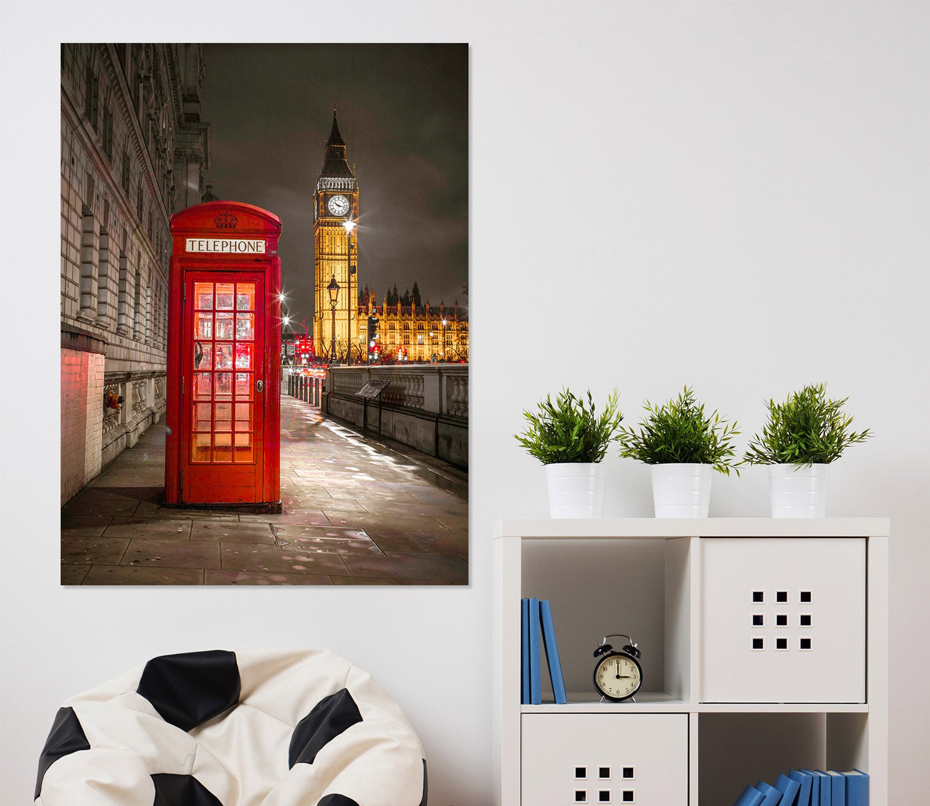 3D Red Phone Booth 053 Assaf Frank Wall Sticker