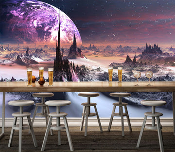 3D Purple Moon 1032 Wall Murals