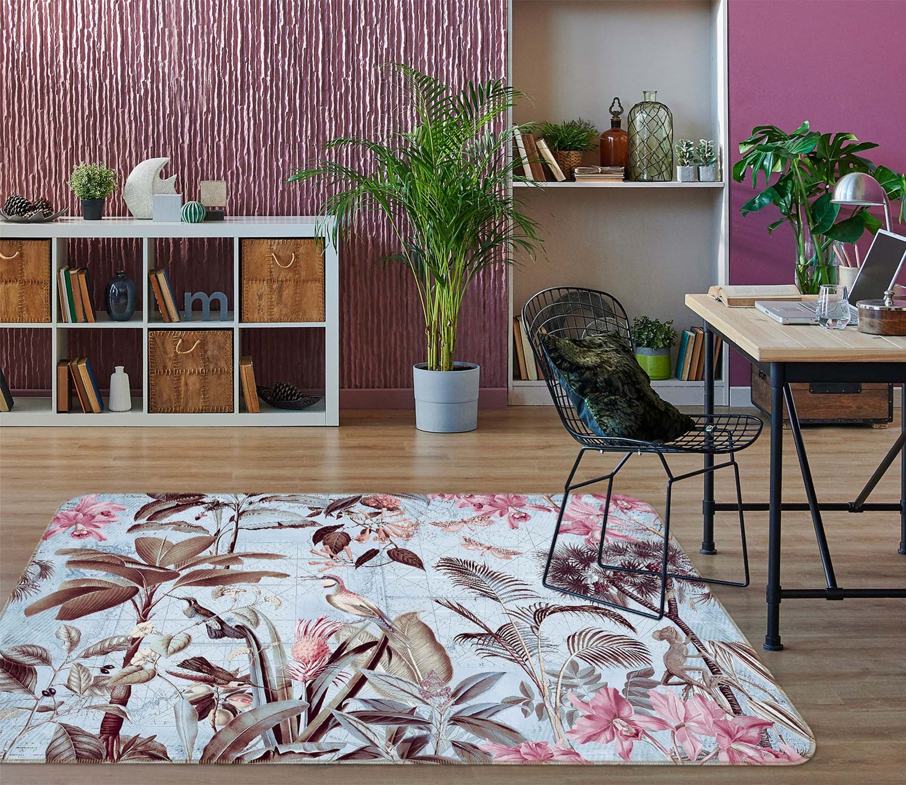 3D Red Flower 1025 Andrea haase Rug Non Slip Rug Mat