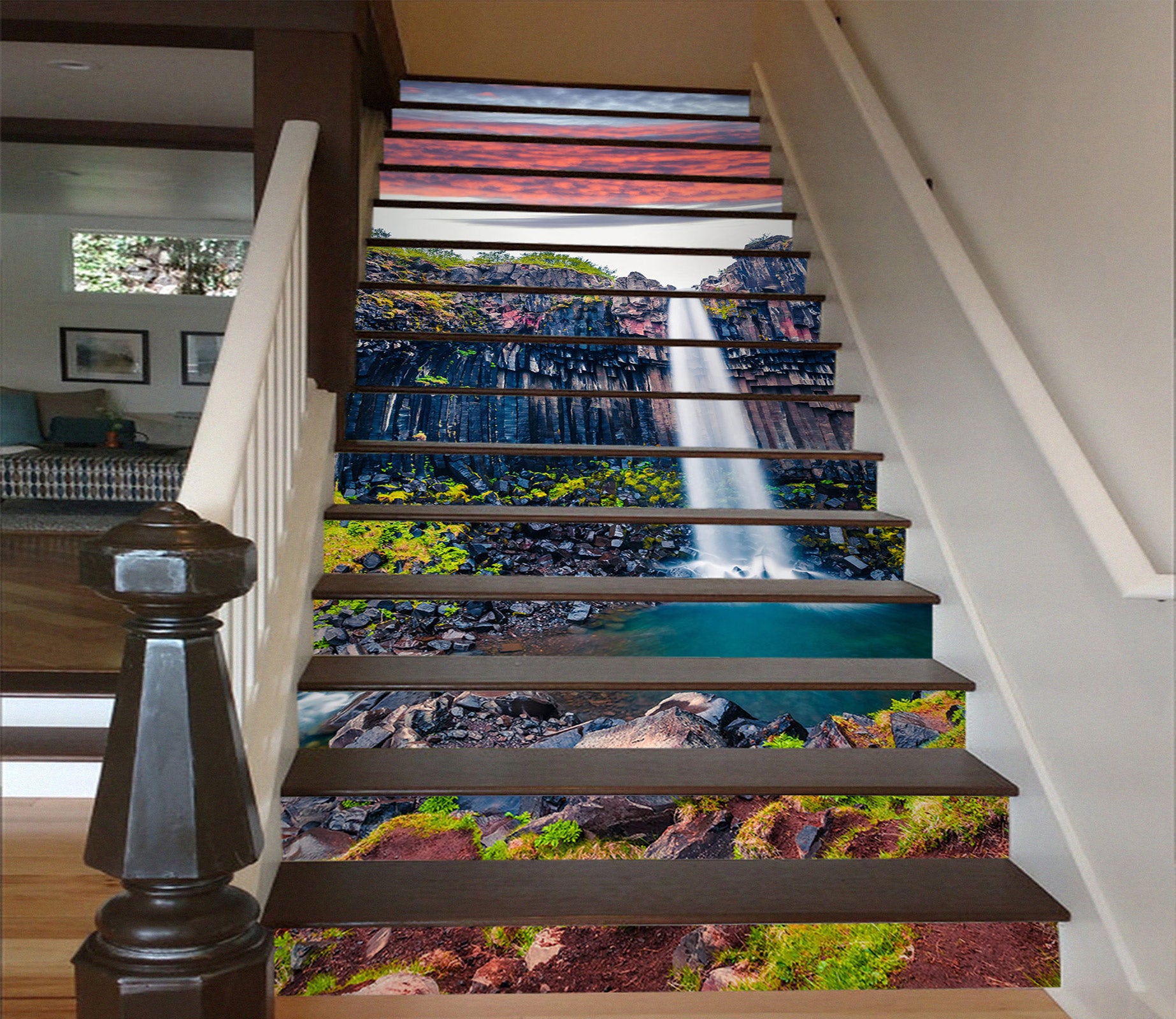 3D Beautiful Classical Waterfall 337 Stair Risers