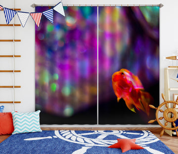 3D Rainbow Fish 037 Noirblanc777 Curtain Curtains Drapes