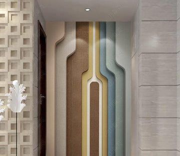3D Colored Planks WC270 Wall Murals
