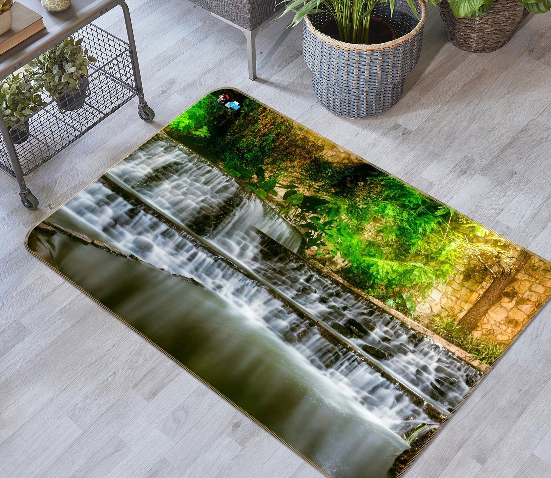 3D Waterfall Scenery 5150 Beth Sheridan Rug Non Slip Rug Mat