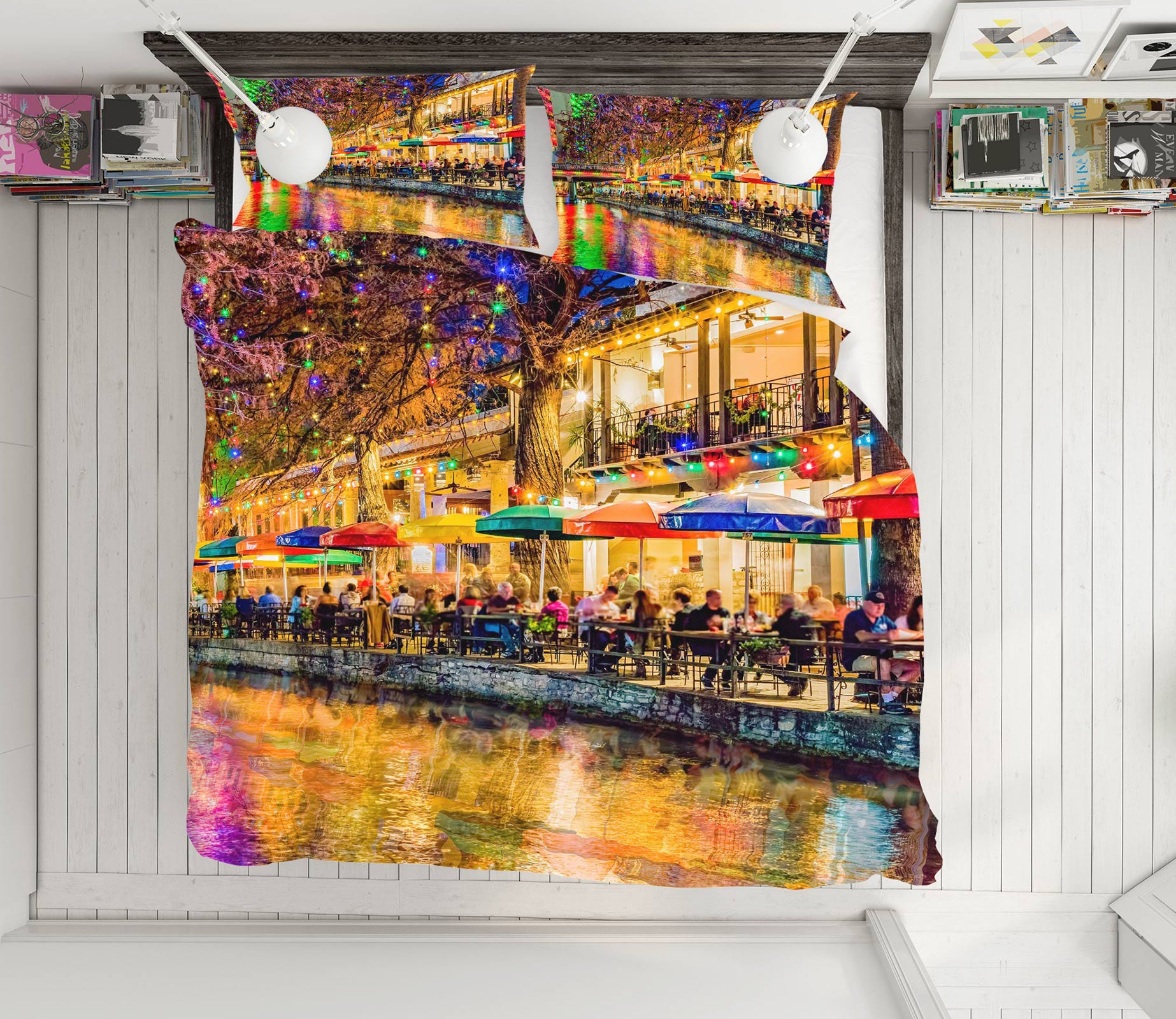 3D Riverside Night View 8557 Beth Sheridan Bedding Bed Pillowcases Quilt