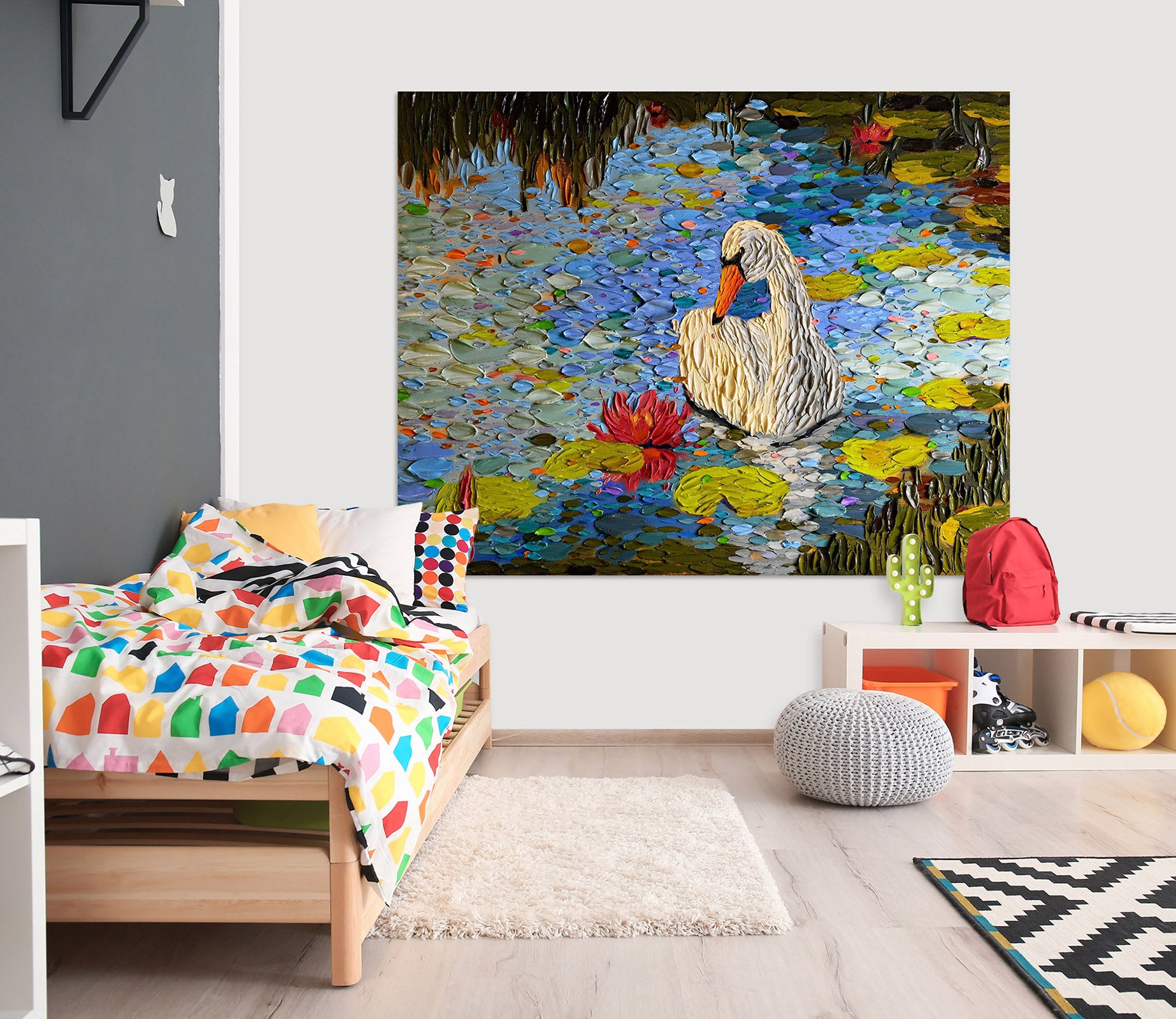 3D Swan Lake 025 Dena Tollefson Wall Sticker