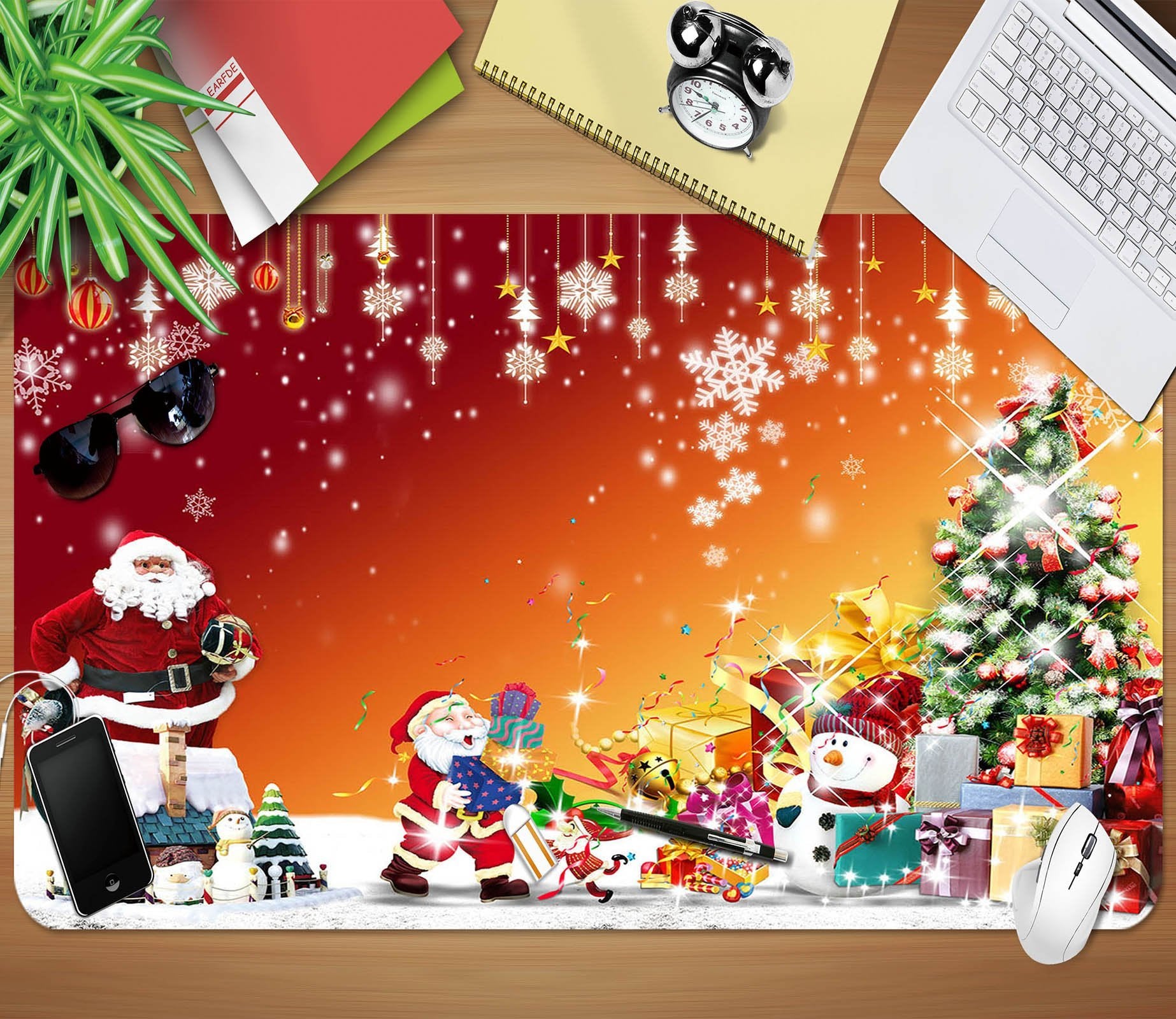 3D Snowflake Ornaments 014 Desk Mat Mat AJ Creativity Home 