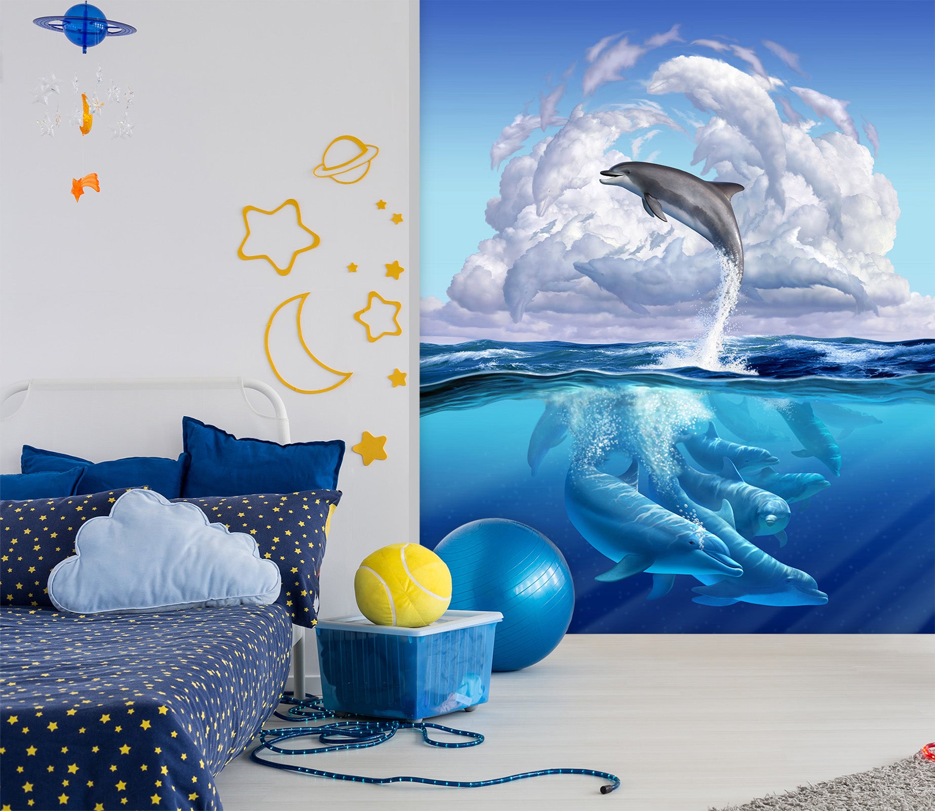 3D Dolphonic Symphony 1408 Jerry LoFaro Wall Mural Wall Murals