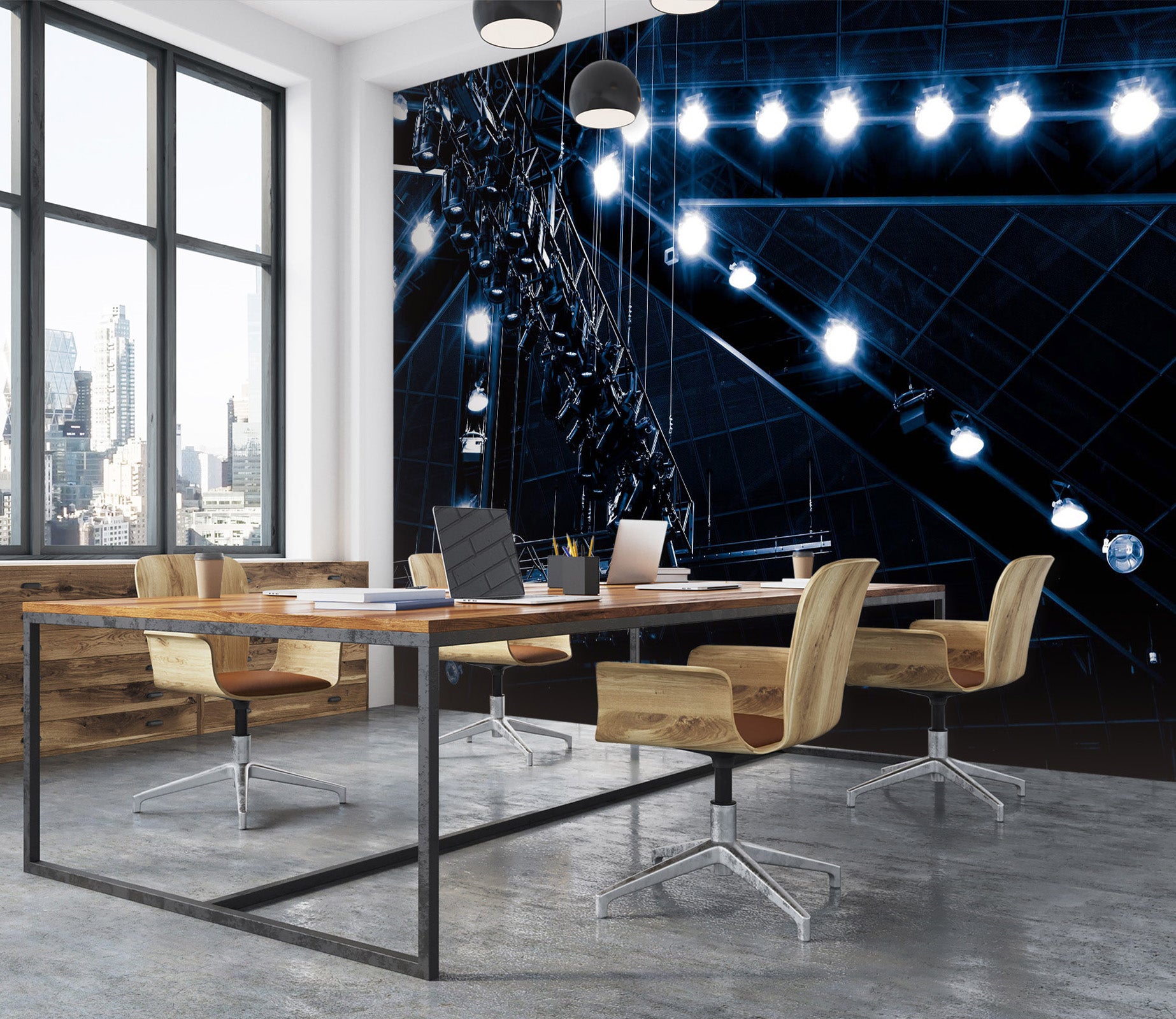 3D White Light 102 Noirblanc777 Wall Mural Wall Murals