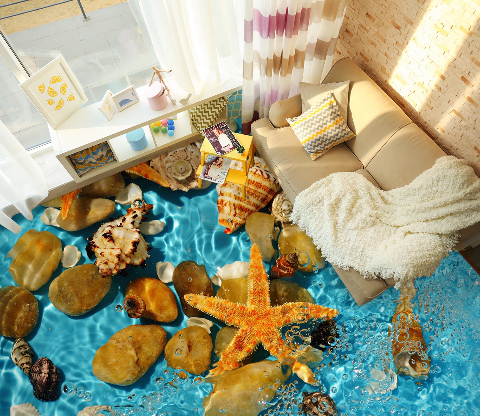 3D Cute Starfish 662 Floor Mural  Wallpaper Murals Rug & Mat Print Epoxy waterproof bath floor