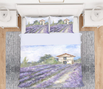 3D Purple Flower Field 2110 Debi Coules Bedding Bed Pillowcases Quilt