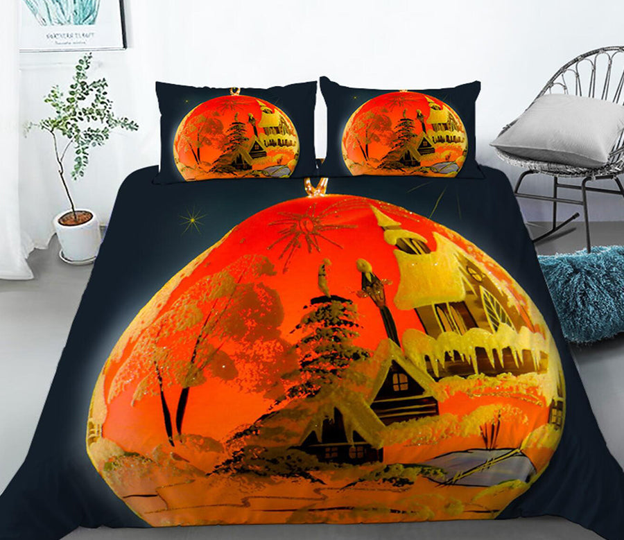 3D House Tree 32117 Christmas Quilt Duvet Cover Xmas Bed Pillowcases