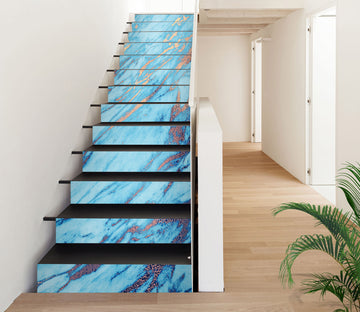 3D Blue Art Texture 217 Stair Risers